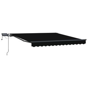 vidaXL Markiza wysuwana Czarny 350 x 250 cm Tkanina i aluminium