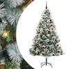 vidaXL Sztuczna choinka Zielono-biały 210 cm PVC, Metal i Plastik