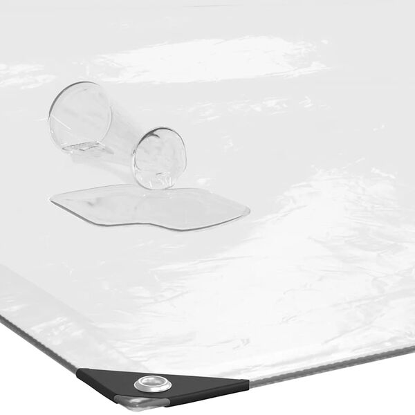 vidaXL Przezroczysta plandeka z oczkami 3x12 m Polietylen