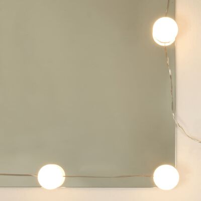 vidaXL Szafka z lustrem i LED, przydymiony dąb, 90x31,5x62 cm