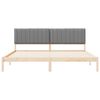 vidaXL Ramka ł&oacute;żka z tapicerowanym wezgłowiem Jasnoszary 200 x 200 cm