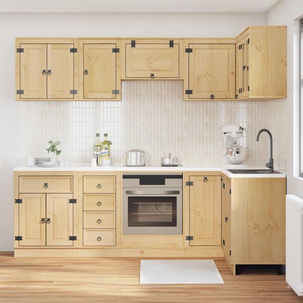 vidaXL Szafkowy z szufladą SKI 10 pcs Miodowy Brąz Lite drewno sosnowe