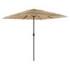 vidaXL Parasol ogrodowy na stalowym słupku, brązowy, 248x248x248 cm