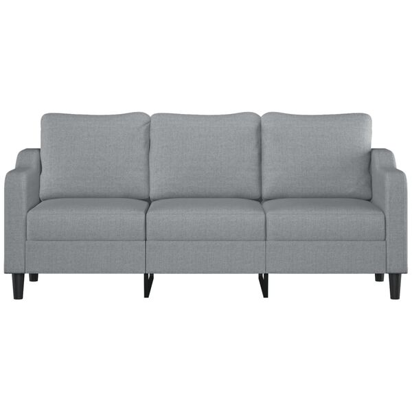 vidaXL Sofa 3-osobowa, jasnoszara, 180 cm, tapicerowana tkaniną