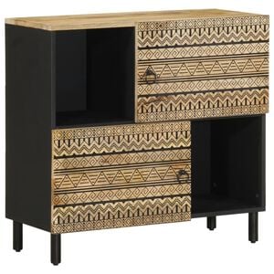 vidaXL Szafka, 80x33,5x75 cm, lite surowe drewno mango