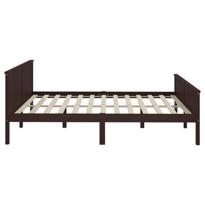 vidaXL Rama łóżka, ciemnobrązowa, lite drewno sosnowe, 200 x 200 cm