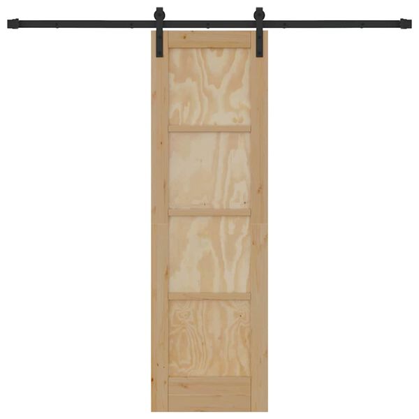 vidaXL Drzwi przesuwne Brązowy 61 x 198,5 cm Lite drewno sosnowe