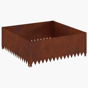 vidaXL Krawężnik do trawnika 100 x 100 x 35 cm Stal Rdzawy