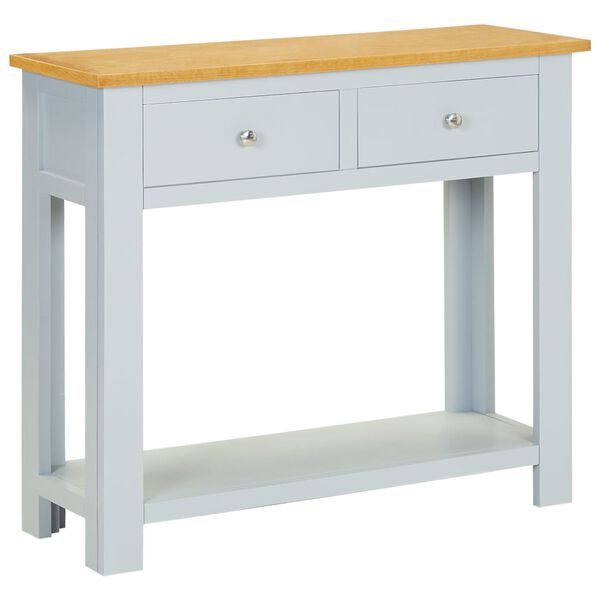 vidaXL Stolik konsola, 83 x 30 x 73 cm, lite drewno dębowe