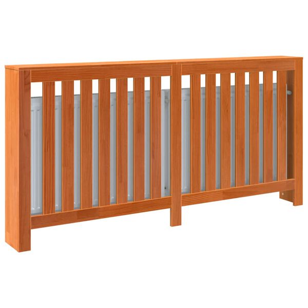 vidaXL Osłona grzejnika, woskowy brąz, 169x19x84 cm, drewno sosnowe