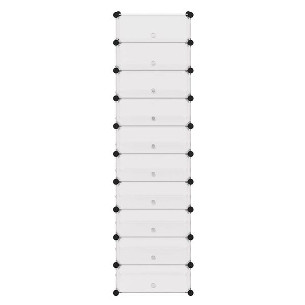 vidaXL Szafka na buty, 10 przegr&oacute;d, biała