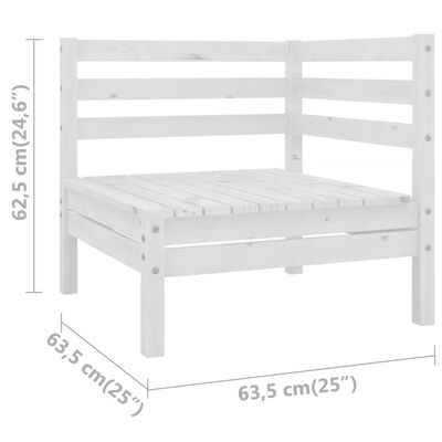 vidaXL 4-cz. zestaw wypoczynkowy do ogrodu, drewno sosnowe, biały