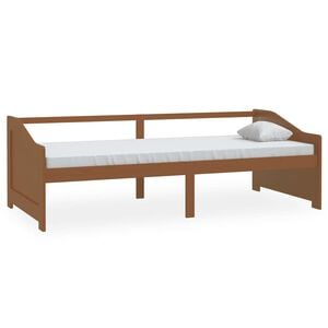 vidaXL 3-osobowa sofa/ł&oacute;żko, miodowy brąz, sosnowa, 90 x 200 cm