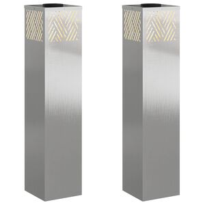vidaXL Słoneczna LED lampa na ścieżkę 2 szt. Ciepła biel