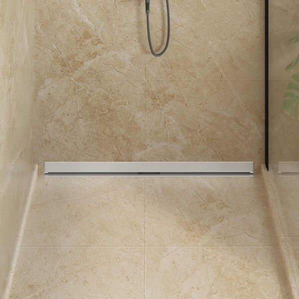 vidaXL Odpływ prysznicowy montowany na ścianie Srebrny 100 cm