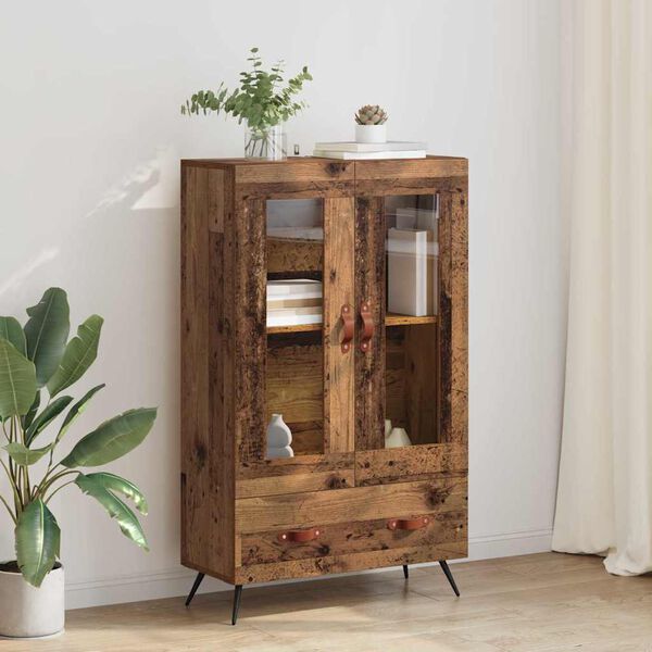 vidaXL Highboard z szufladą Stare drewno 69,5 x 31 x 115 cm