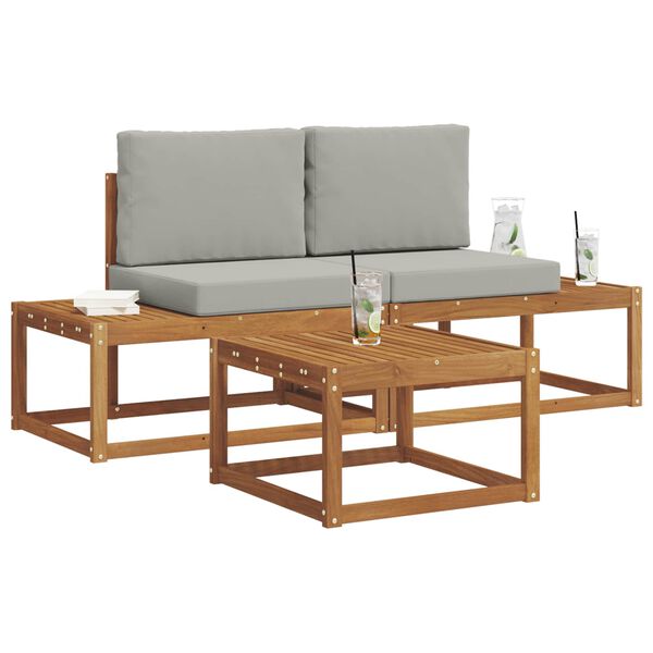 vidaXL Zestaw sof na zewnątrz z poduszką 3 pcs Naturalny