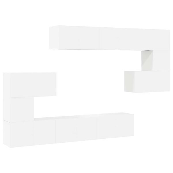 vidaXL 10-cz. zestaw szafek TV, biały, materiał drewnopochodny