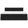 vidaXL Rama ł&oacute;żka otomana z materacami, czarna, 200x200 cm, tkanina
