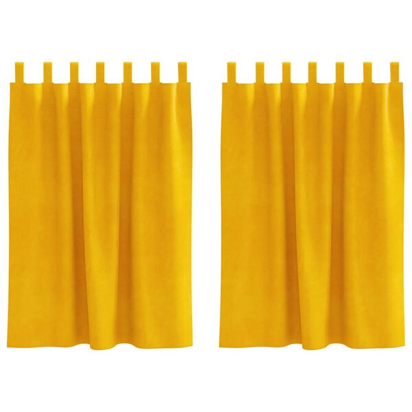 vidaXL Zasłony zaciemniające 2 pcs Musztardowy Ż&oacute;łty 140 x 140 cm