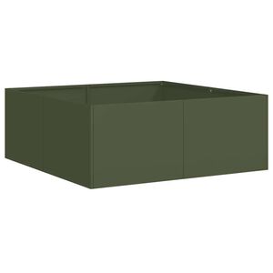 vidaXL Doniczka Oliwkowo-zielona 80x80x30 cm Stal