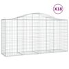 vidaXL Kosze gabionowe, 18 szt, 200x50x100/120cm, galwanizowane żelazo
