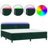 vidaXL Ł&oacute;żko kontynentalne z materacem i LED zielony aksamit 200x200cm