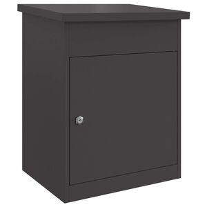 vidaXL Skrzynka na przesyłki z drzwiami Czarny 47.5 x 38 x 59 cm Stal
