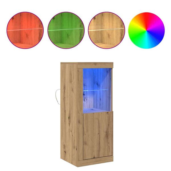 vidaXL Komoda LED Brązowy 41 x 37 x 100 cm Materiał drewnopochodny