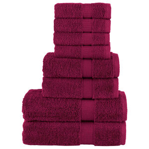 vidaXL 8-częściowy zestaw ręcznik&oacute;w premium SOLUND, bordo, 600 g/cm&sup2;