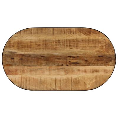 vidaXL Stolik kawowy, owalny, surowe drewno mango i stal, 100 cm