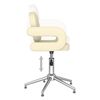 vidaXL Obrotowe krzesło stołowe, kremowe, obite sztuczną sk&oacute;rą