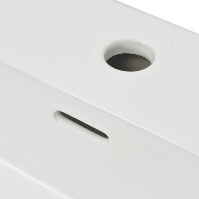 vidaXL Umywalka ceramiczna z otworem na baterię 51,5x38,5x15 cm, biała