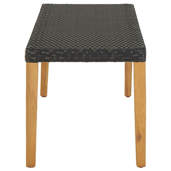 vidaXL Ławka ogrodowa, 80 cm, polirattan, czarna