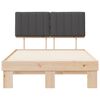 vidaXL Ramka ł&oacute;żka z tapicerowanym wezgłowiem Ciemnoszary 120 x 190 cm