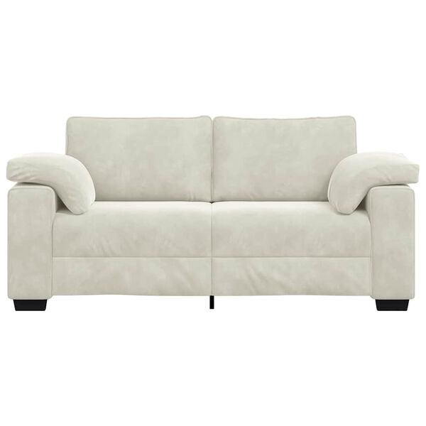 vidaXL Sofa dwuosobowa, kremowa, 140 cm, aksamit
