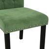 vidaXL Krzesła stołowe, 2 szt., ciemnozielone, obite aksamitem