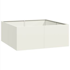 vidaXL Doniczka Biała 100x100x40 cm Stalowa