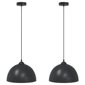 vidaXL Lampy wiszące 2 szt. Regulowana wysokość E27 Czarny Metal