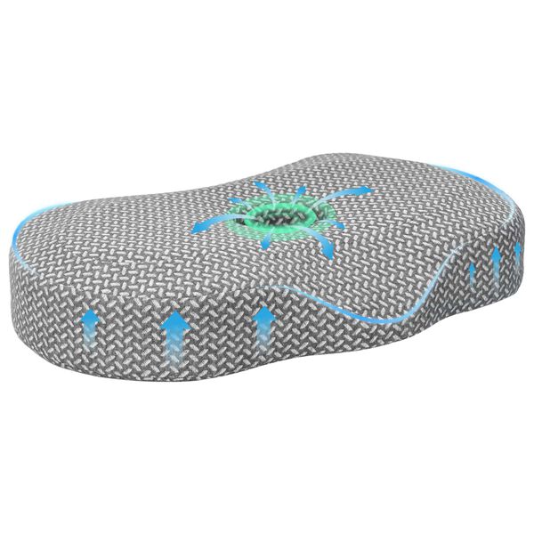 vidaXL Poduszka na Szyję Szary 53 x 34,5 x 10,5 cm Pianka z pamięcią