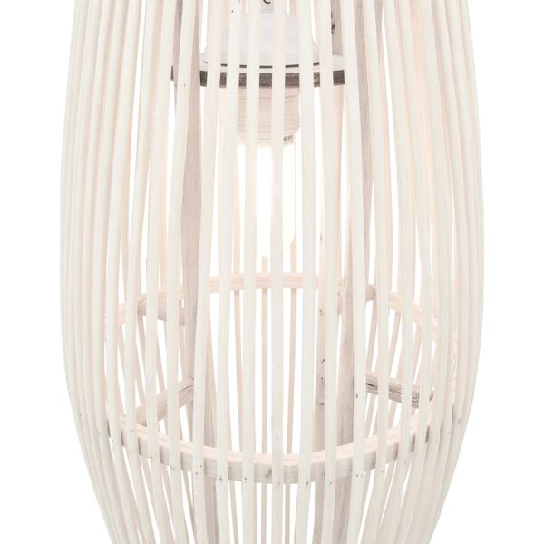 vidaXL Lampa wisząca, biała, wiklinowa, 40 W, 23x55 cm, owalna, E27