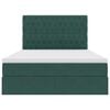 vidaXL Ł&oacute;żko z miejscem na przechowywanie i LED Ciemna zieleń Aksamit