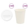 vidaXL Papierowe kubki z pokrywkami, 1000 szt., 8oz, 200ml