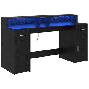 vidaXL Biurko Czarny dąb 160 x 55 x 91 cm Drewno inżynieryjne