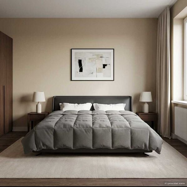 vidaXL Kołdra na cały rok Jasnoszary 200 x 240 cm Mikrofibra