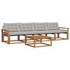vidaXL Zestaw sof na zewnątrz z poduszką 5 pcs Naturalny i Jasny Szary