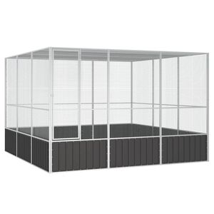 vidaXL Woliera, antracytowa, 302,5x324,5x211,5 cm, galwanizowana stal