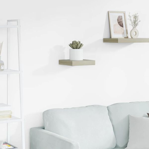 vidaXL Wisząca p&oacute;łka ścienna, kolor dębowy, 23 x 23,5 x 3,8 cm, MDF