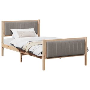 vidaXL Rama ł&oacute;żka Brązowy i taupe 100 x 200 cm Lite drewno sosnowe