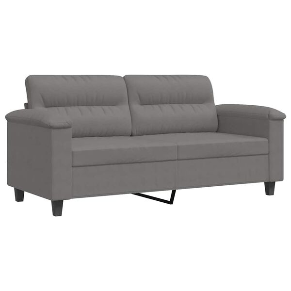 vidaXL Sofa 2-osobowa, ciemnoszary, 140 cm, tapicerowana mikrofibrą